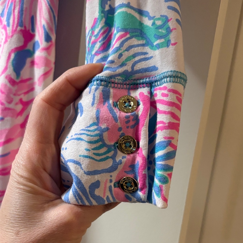 Lilly Pulitzer Long Sleeve Floral Dress - Pink, Blue, Green - Picture 3 of 5